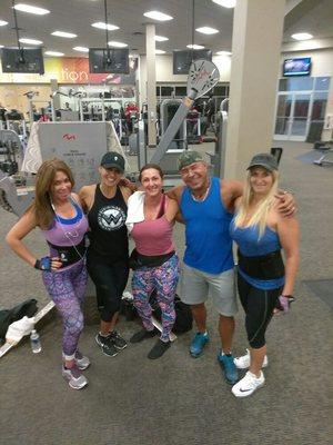 At the gym working out with some friends.