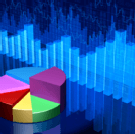 Financial diagram with pie chart