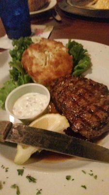 Surf-N-Turf; Filet & Broiled Crabcake