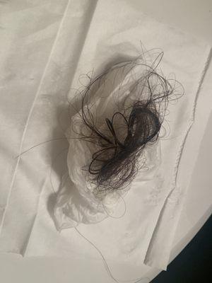 Chunks of my hair that came out after my undercut