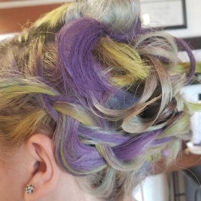 Colorful updo