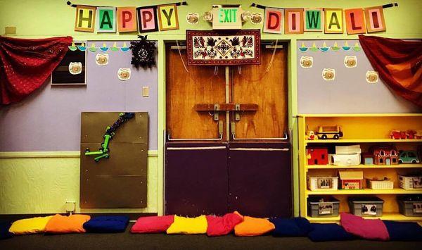 Decorated the classroom for Diwali