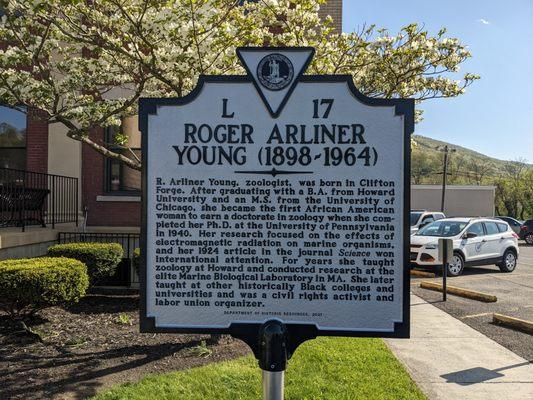 Roger Arliner Young Historical Marker, Clifton Forge