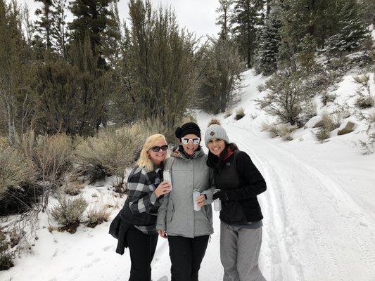 Enjoying Big Bear snowshoeing