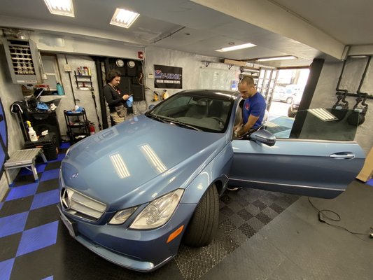 Inside the shop (windshield 70% ceramic other windows 35% ceramic)