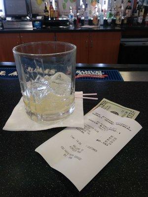 The whiskey sour was very good and about half the price of the Las Vegas airport.