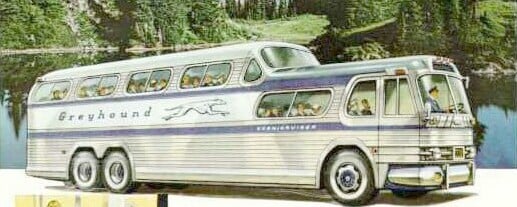 For Comparison. Internet Picture of 1960's GM PD-4105 made for Greyhound “Scenicruiser."