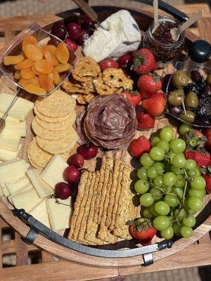 Bring any assortment of meats, cheeses & crackers and the crew will help put it all together into a beautiful tasty display!