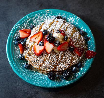 Blue Corn Pancakes - a staple in New Mexico!
*available for brunch*