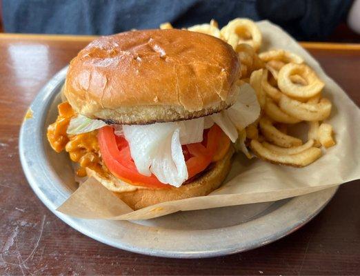 Buffalo Chicken Sandwich Curly fries