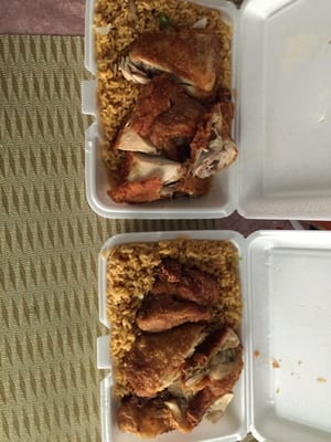 Two Fried Half Chickens w/ Regular Fried Rice