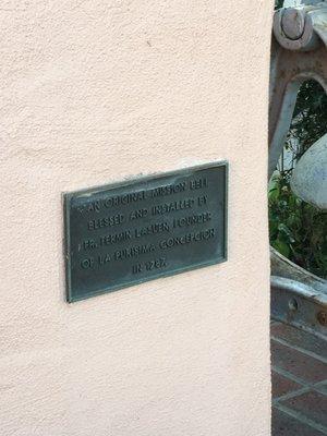 The mission bell signage indicating that it was used in 1787 in the La Purisma mission