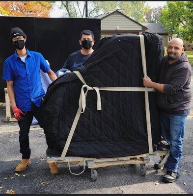 Moving a Baby Grand Piano on a Dolly