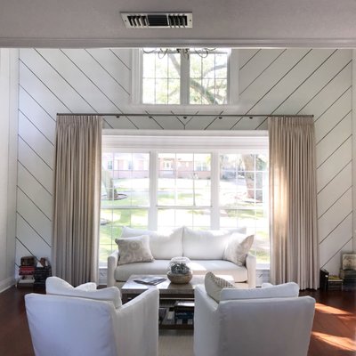 View of the drapes from across the other side of the great room