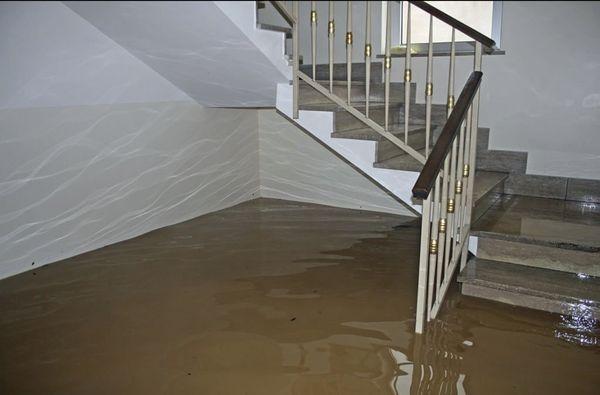 Flooded hallway