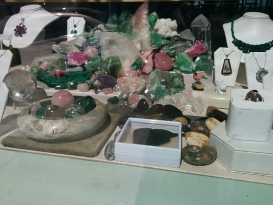 Shop window with pretty stones!