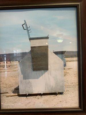 Side view of patio top shelter with Gooseneck.