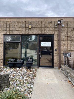 The entrance to Rebalance Physical Therapy--This is the building where this business is located.