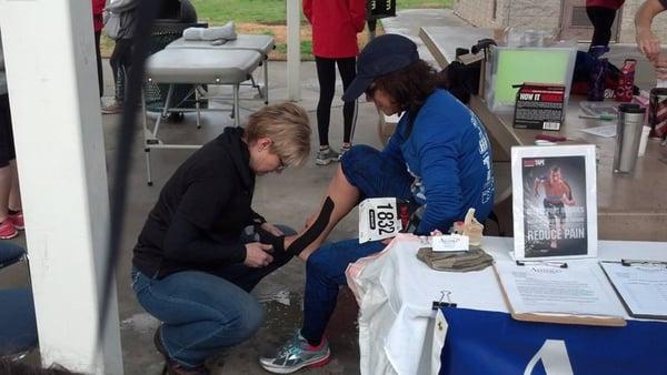 Rock Tape prep for the race