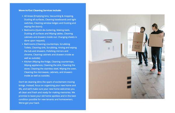 Move-in/move-out cleaning services