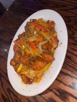 Fried Chicken Mozambique W/ Peppers & Onions