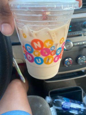 This was supposed to be a vanilla ice latte with an extra shot of espresso and three extra sugars. Taste milk and sugar.