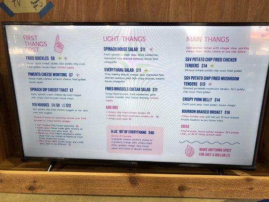 The menu on 4/6/2022. Really excited for a lot of the vegan/vegetarian options!