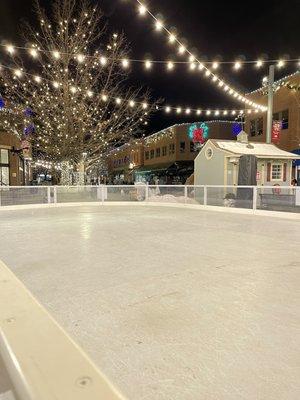 The skating rink in Old Town Square