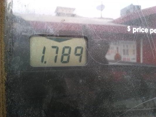 at $1 .78 a gallon you will get 5.59 gallons for $10