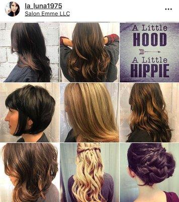 Look at her work! So beautiful! All of the above were done by Emily with love  Salon Emme