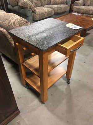 Marble-Top Wooden Cart
 *Availability may vary.