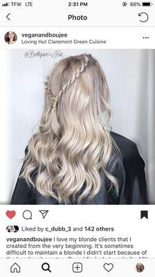 Cute twist look after a fresh hair color service ( no extensions)