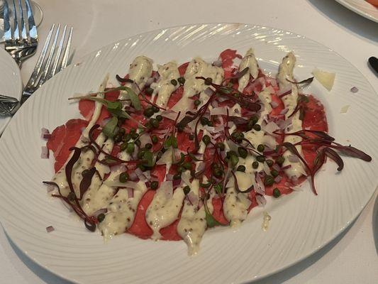 Beef Carpaccio - delicious, but would've been better with slightly less sauce