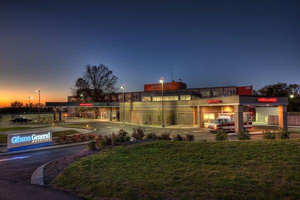 Exterior Renovations made to Gibson General Hospital by HFR Design, Inc (Brentwood).