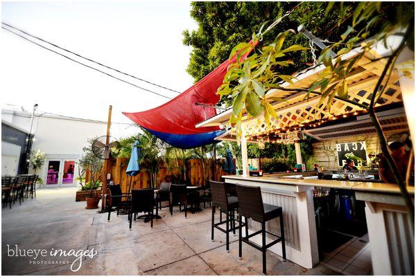 An open air garden bar