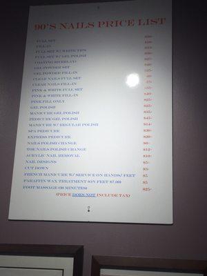 Price List (main)