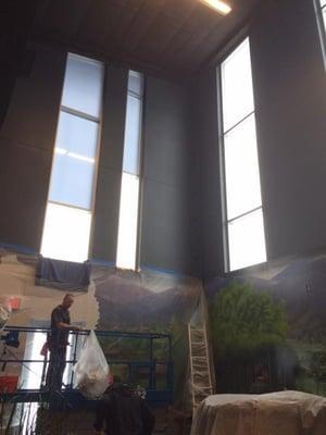 We installed a film to the upper window to protect the artwork & items in the Iowa Gold Star Military Museum