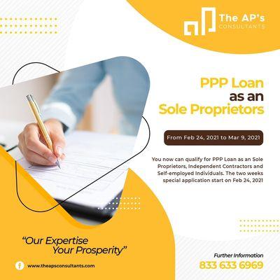 You can apply PPP Loan as Sole Proprietors, Self Employed or Independent Contractor