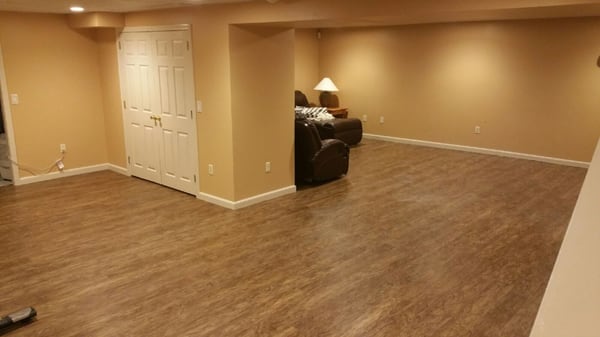 Vinyl Plank Flooring, a great basement alternative.