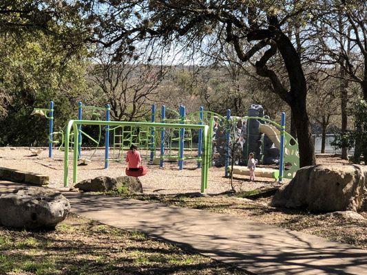 Big kids' playscape. There's another for littles and some swings over by the park pavillion (out of frame).