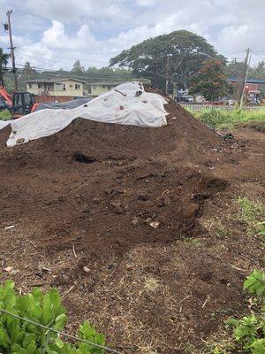 Don't have dust screen while excavation and wasn't going to cover spoil piles.