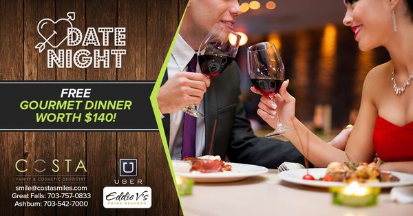 Facebook advertisement for Costa Family & Cosmetic Dentistry. Date Night