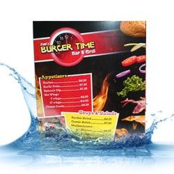 Waterproof Menus