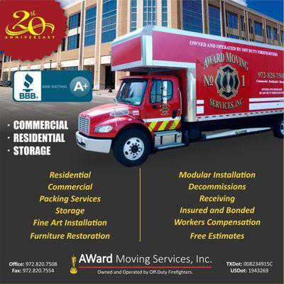 AWard Moving Services, Inc. is based on the belief that our customer's needs are of the utmost importance. Our entire team is here for you.