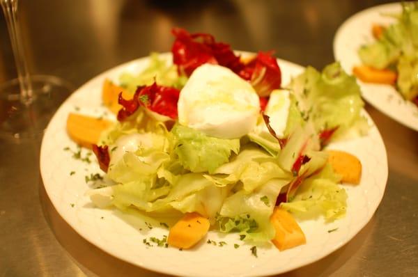 Butter Lettuce with Buffalo Mozzarella and Persimmon