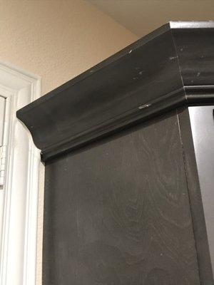 Damaged cabinets and look at that putty job?!