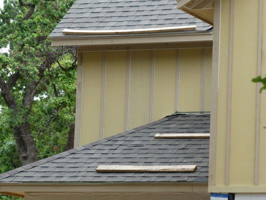 Roof damage during construction.