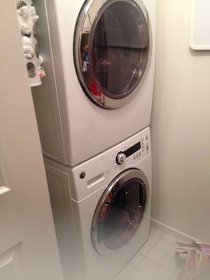 Front loading washer and dryer (apt sized). For larger 2br unit