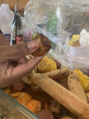 "Potato" from seafood boil