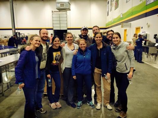 Helping pack and sort food at Atlanta Food Bank.